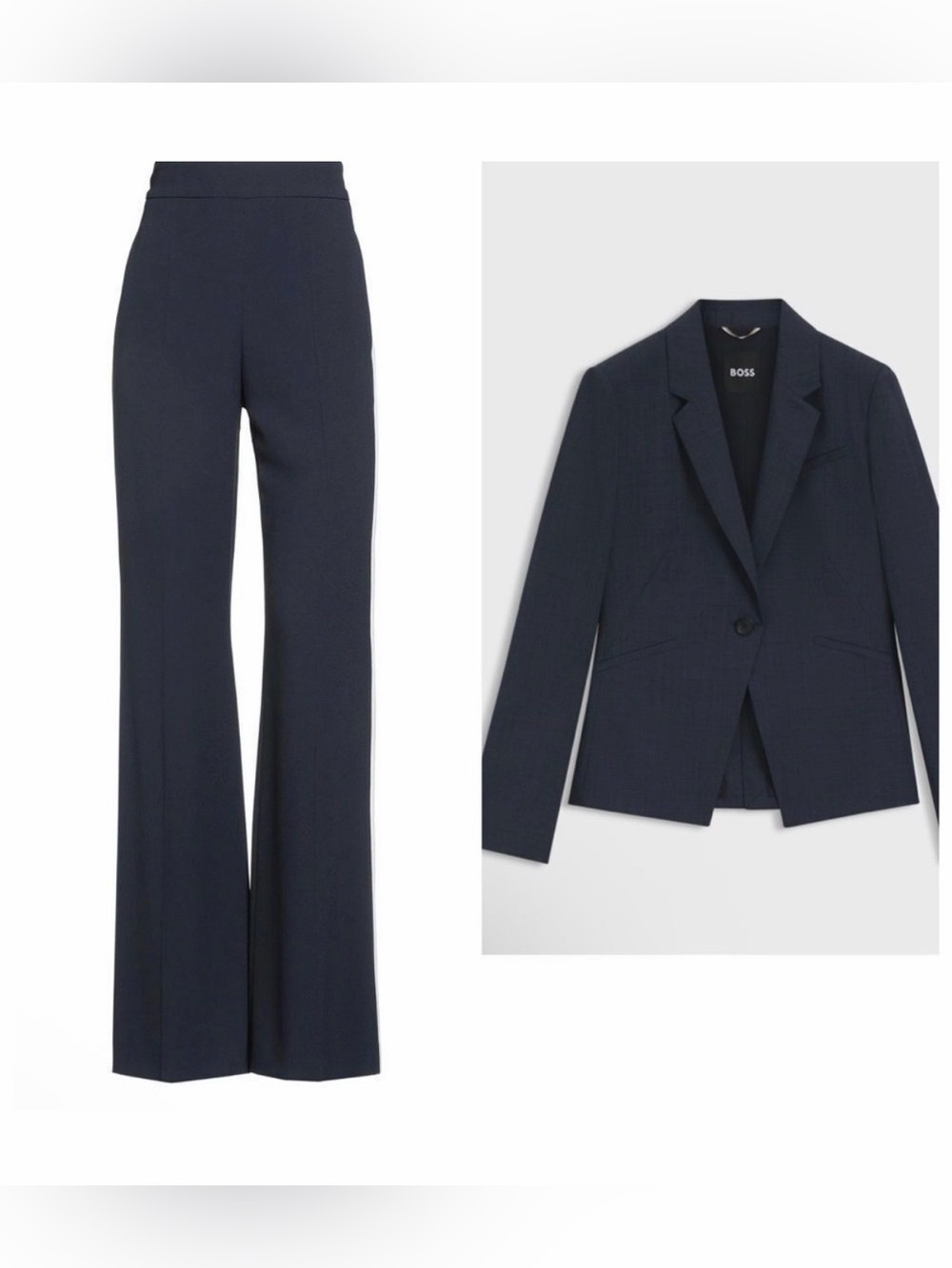 BOSS Women's Navy Virgin Wool Suit
